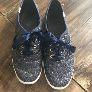 Kate Spade for Keds Blue Glitter Shoes Size 9